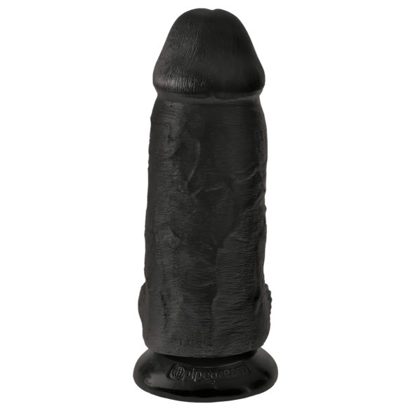 King Cock 9 Chubby - sugekopp dildo med baller (23cm) - svart