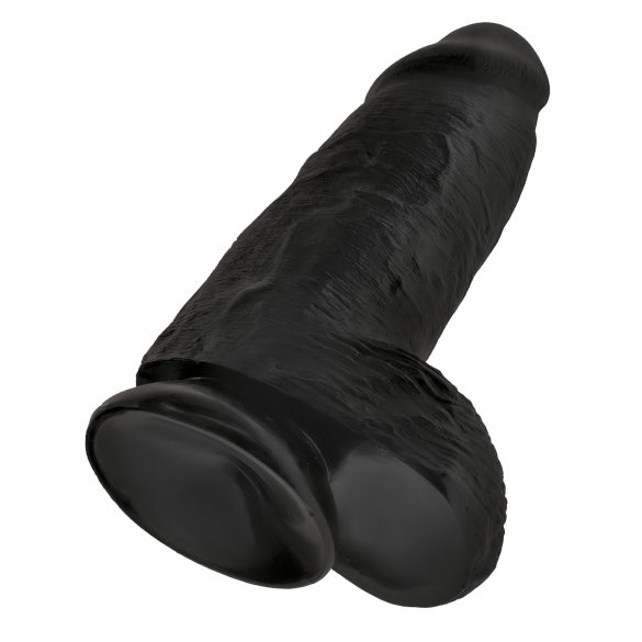 King Cock 9 Chubby - sugekopp dildo med baller (23cm) - svart