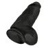 King Cock 9 Chubby - sugekopp dildo med baller (23cm) - svart
