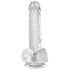 King Cock Clear 6 - sugekopp, liten dildo med pung (15 cm)