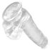 King Cock Clear 6 - sugekopp, liten dildo med pung (15 cm)