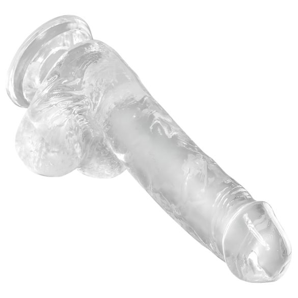 King Cock Clear 6 - sugekopp, liten dildo med pung (15 cm)