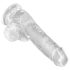King Cock Clear 6 - sugekopp, liten dildo med pung (15 cm)