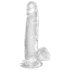 King Cock Clear 7 - med sugekopp, realistisk dildo med testikler (18 cm)