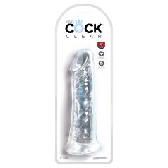 King Cock Clear 8 - sugekopp, stor dildo (20cm)