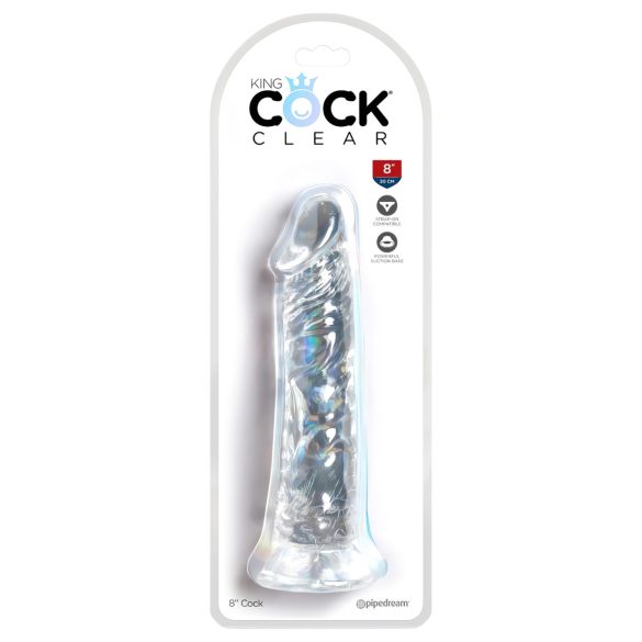 King Cock Clear 8 - sugekopp, stor dildo (20cm)