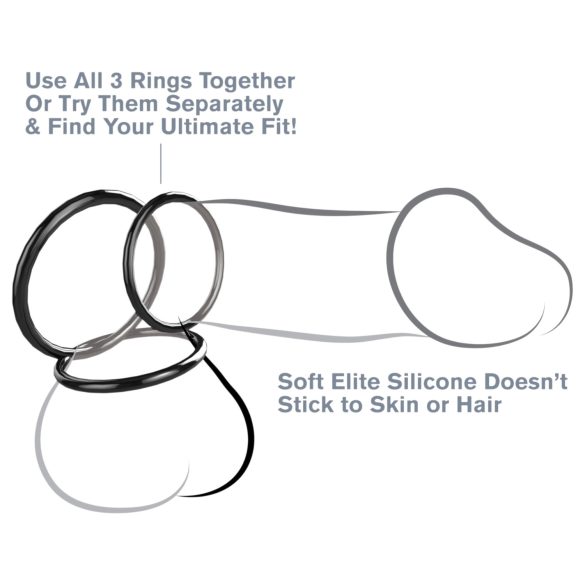 Fantasy C-Ringz - penisringtrio (svart)