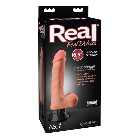 Real Feel Deluxe No.1 - testnær, naturtro vibrator (hudfarget)