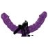 Fetish - dobbelt strap-on dildo med sele (svart)