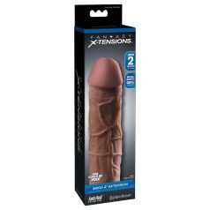   X-TENSION Mega 2 - realistisk penismanchett (20,3 cm) - mørk natur