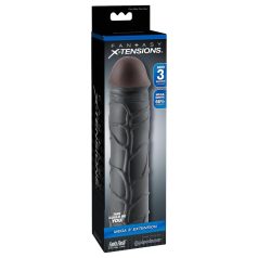 X-TENSION Mega 3 - Realistisk penishylster (22,8 cm) - svart