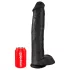 King Cock 15 - dildo med testikler og sugekopp (38 cm, svart)