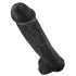 King Cock 15 - dildo med testikler og sugekopp (38 cm, svart)