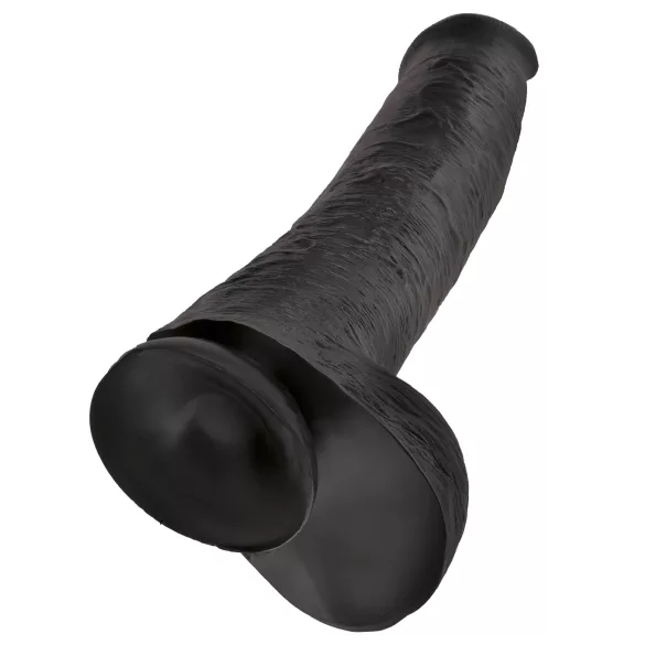 King Cock 15 - dildo med testikler og sugekopp (38 cm, svart)