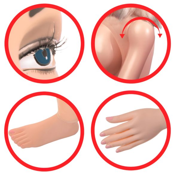 Pipedream Hannah Harper - livsstørrelse oppblåsbar dukke med 3D-ansikt