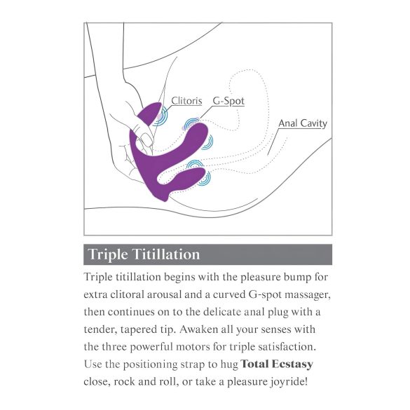 3Some Total Ecstasy - trådløs trippelvibrator (lilla)
