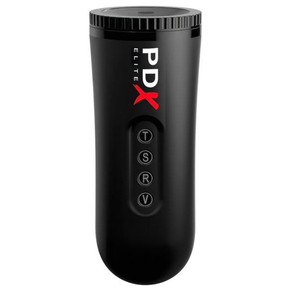 PDX Moto Blower - sugende, vibrerende masturbator (svart)