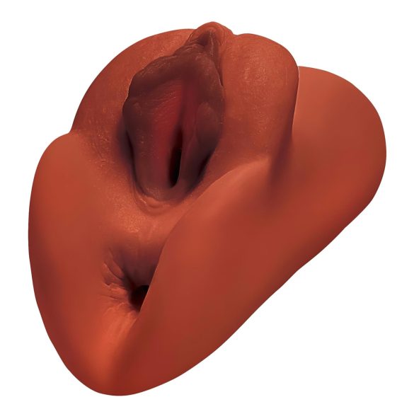 PDX Double Stroker - 2-i-1 realistisk masturbator (brun)