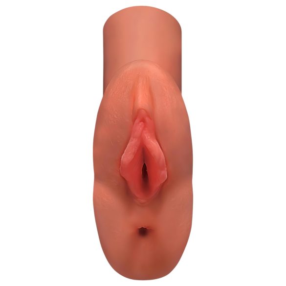 PDX Dobbel Stroker - 2-i-1 realistisk masturbator (mørk natur)