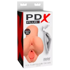   PDX Pick Your Pleasure - 2-i-1 realistisk masturbator (naturell)