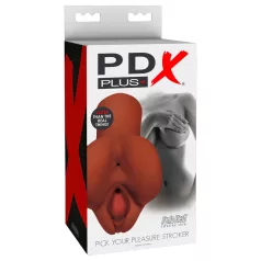 PDX Pick Your Pleasure - 2-i-1 realistisk masturbator (brun)