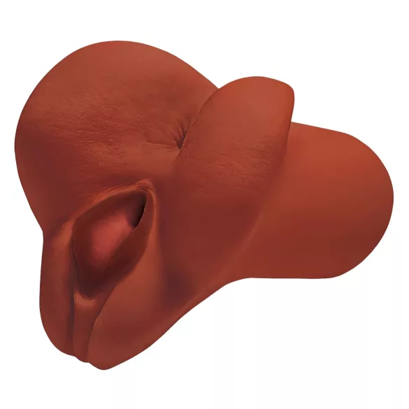 PDX Pick Your Pleasure - 2-i-1 realistisk masturbator (brun)