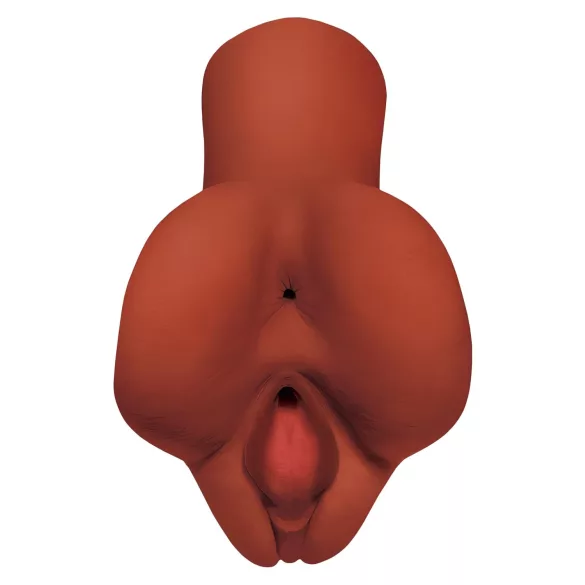 PDX Pick Your Pleasure - 2-i-1 realistisk masturbator (brun)