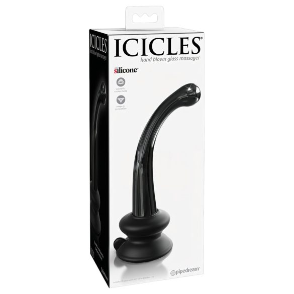 Icicles No. 87 - Black Glass G&P-Spot Dildo