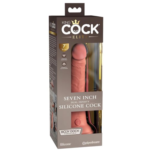 King Cock Elite 7- naturtro sugekoppdildo (18 cm) - natur