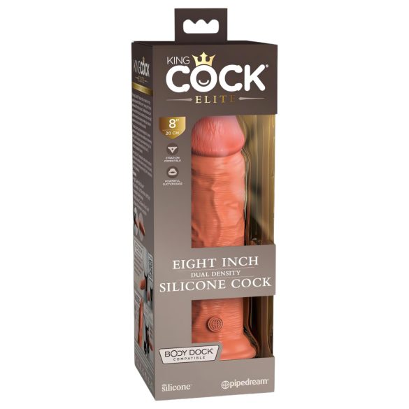 King Cock Elite 8 - sugekoppdildo (20cm) - mørk natur