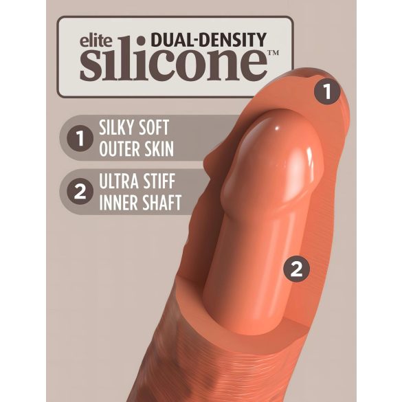 King Cock Elite 8 - sugekoppdildo (20cm) - mørk natur