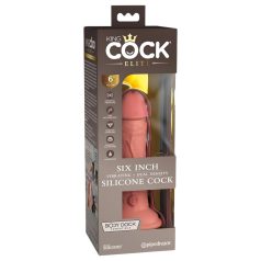 King Cock Elite 6 - realistisk vibrator 15cm (mørk natur)