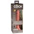 King Cock Elite 7 - sugekopp, trådløs vibrator 18cm - naturfarge