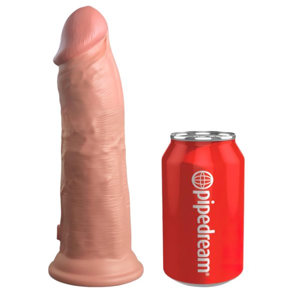 King Cock Elite 8 - sugekopp-vibrator (20cm) - naturfarge