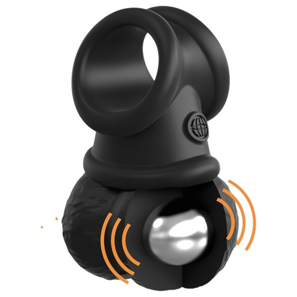 "King Cock Crown Jewel – vibrerende penisring (svart)"