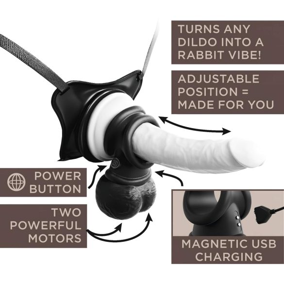 "King Cock Crown Jewel – vibrerende penisring (svart)"