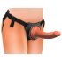 King Cock Elite Comfy - påspennbar dildo med sele (mørk hudtone)