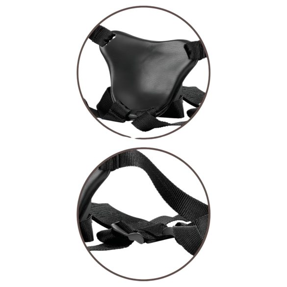 King Cock Elite Comfy - påspennbar dildo med sele (mørk hudtone)