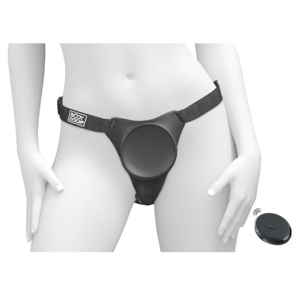 Body Dock G-punkt Pro - trådløs strap-on (svart)
