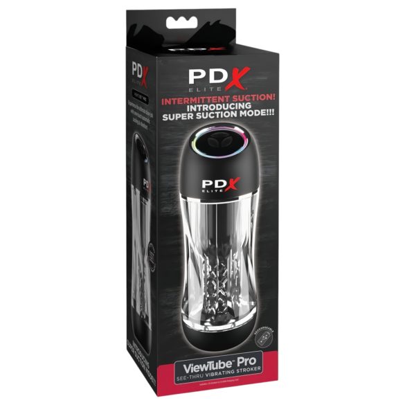 PDX ViewTube Pro - suge- og vibrerende masturbator (svart)