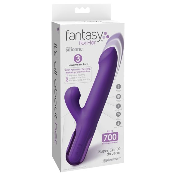 Fantasy For Her - 2i1 støtende vibrator og klitorisstimulator (lilla)
