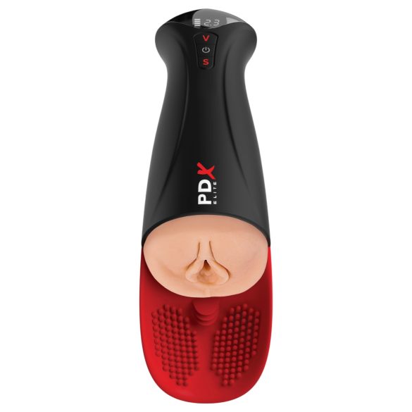 PDX Elite Fuck-O-Mat Pro XL - stimulert sugende vibrerende masturbator (svart)
