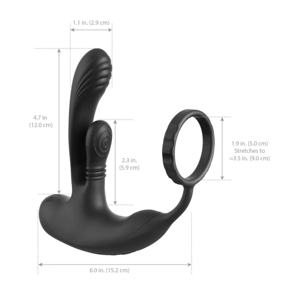 Anal Fantasy Ass-Gasm IntiMotion - anal- og prostatavibrator (svart)