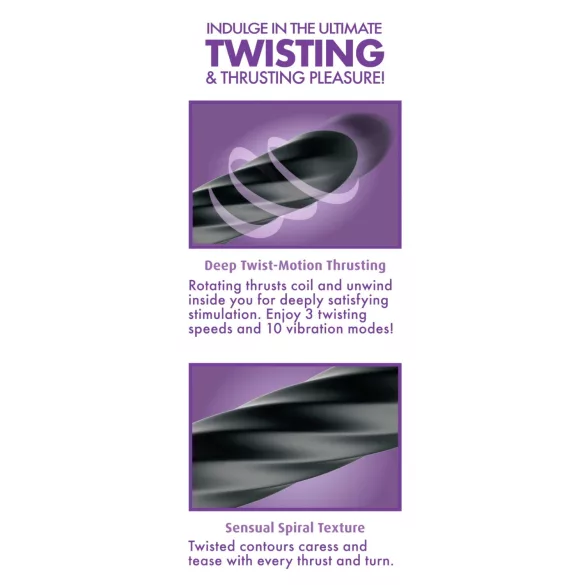 Anal Fantasy Twist Ecstasy - roterende og støtende analvibrator (svart)