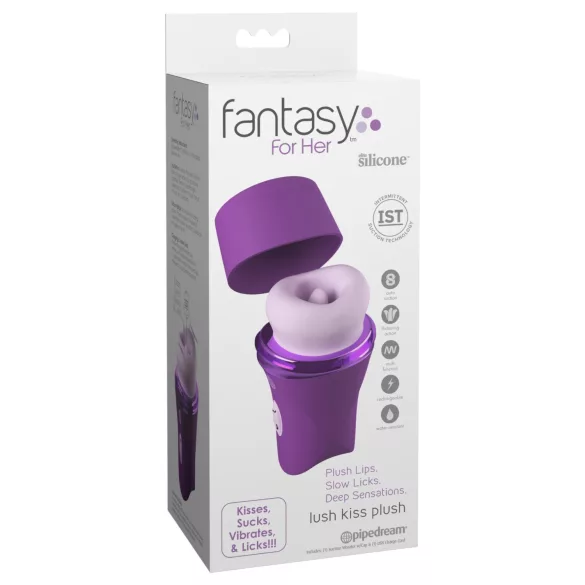Fantasy For Her Lush Kiss Plush - suge- og tungeklitorisvibrator (lilla)