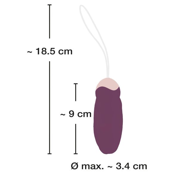 Javida - trådløs vibrerende roterende perleegg (lilla)