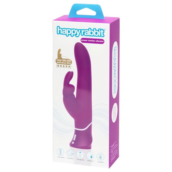 Happyrabbit Power Motion - oppladbar, vanntett, støtende vibrator (lilla)