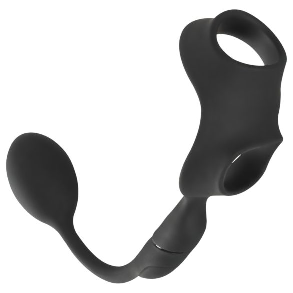 Rebel - Penis- og ballering med analvibrator (svart)