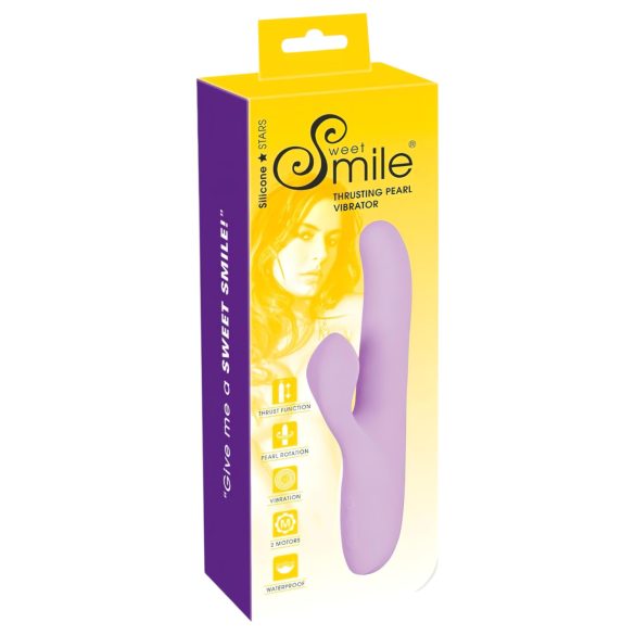 SMILE Thrusting - roterende, støtende vibrator med klitorisarm (lilla)