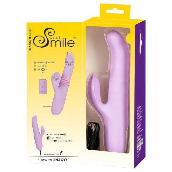 SMILE Thrusting - roterende, støtende vibrator med klitorisarm (lilla)